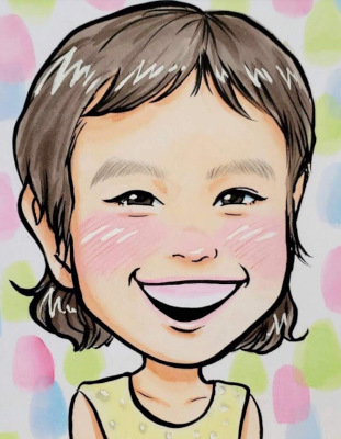 私がこんな似顔絵になりま~す