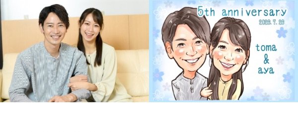 私がこんな似顔絵になりま~す