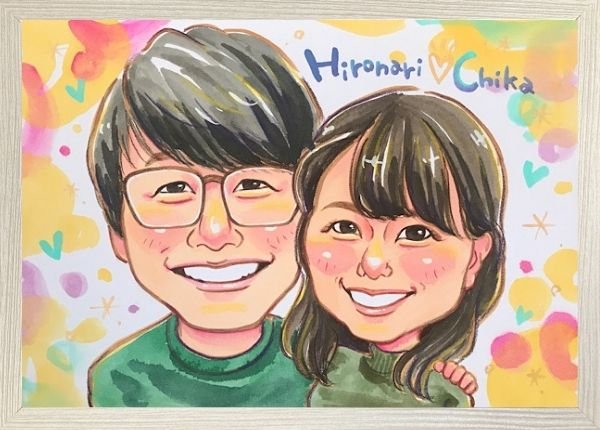 カップルの似顔絵
