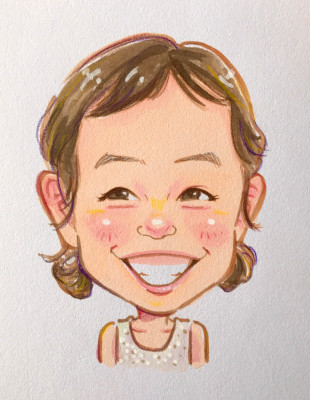 私がこんな似顔絵になりま~す