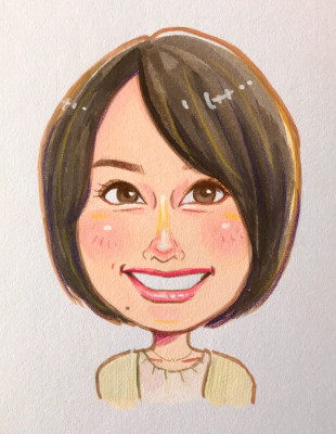 私がこんな似顔絵になりま~す