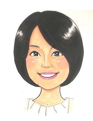 私がこんな似顔絵になりま～す