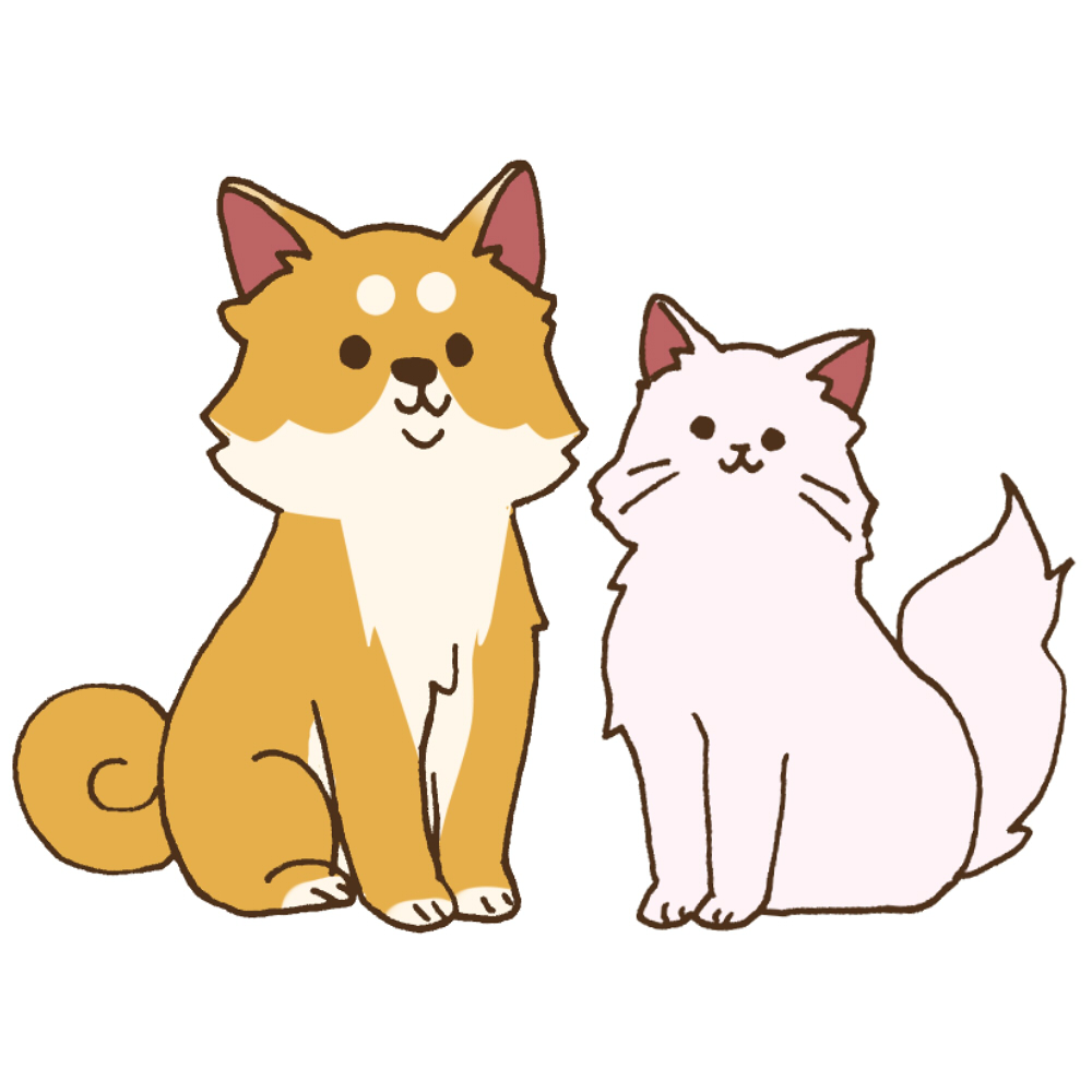 犬と猫のイラスト