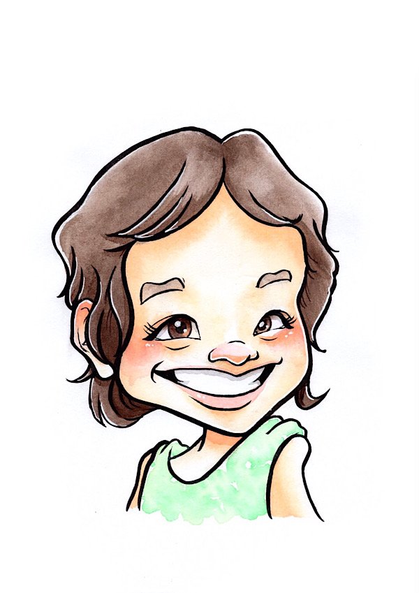私がこんな似顔絵になりま~す