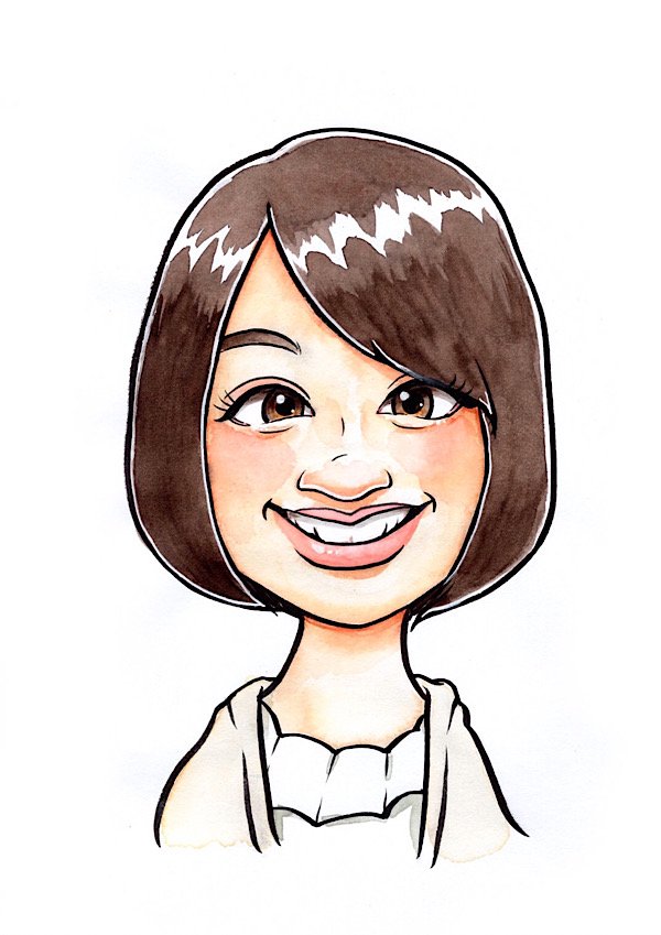 私がこんな似顔絵になりま~す