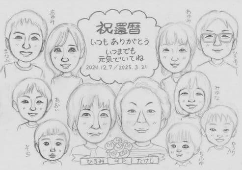似顔絵のラフ画
