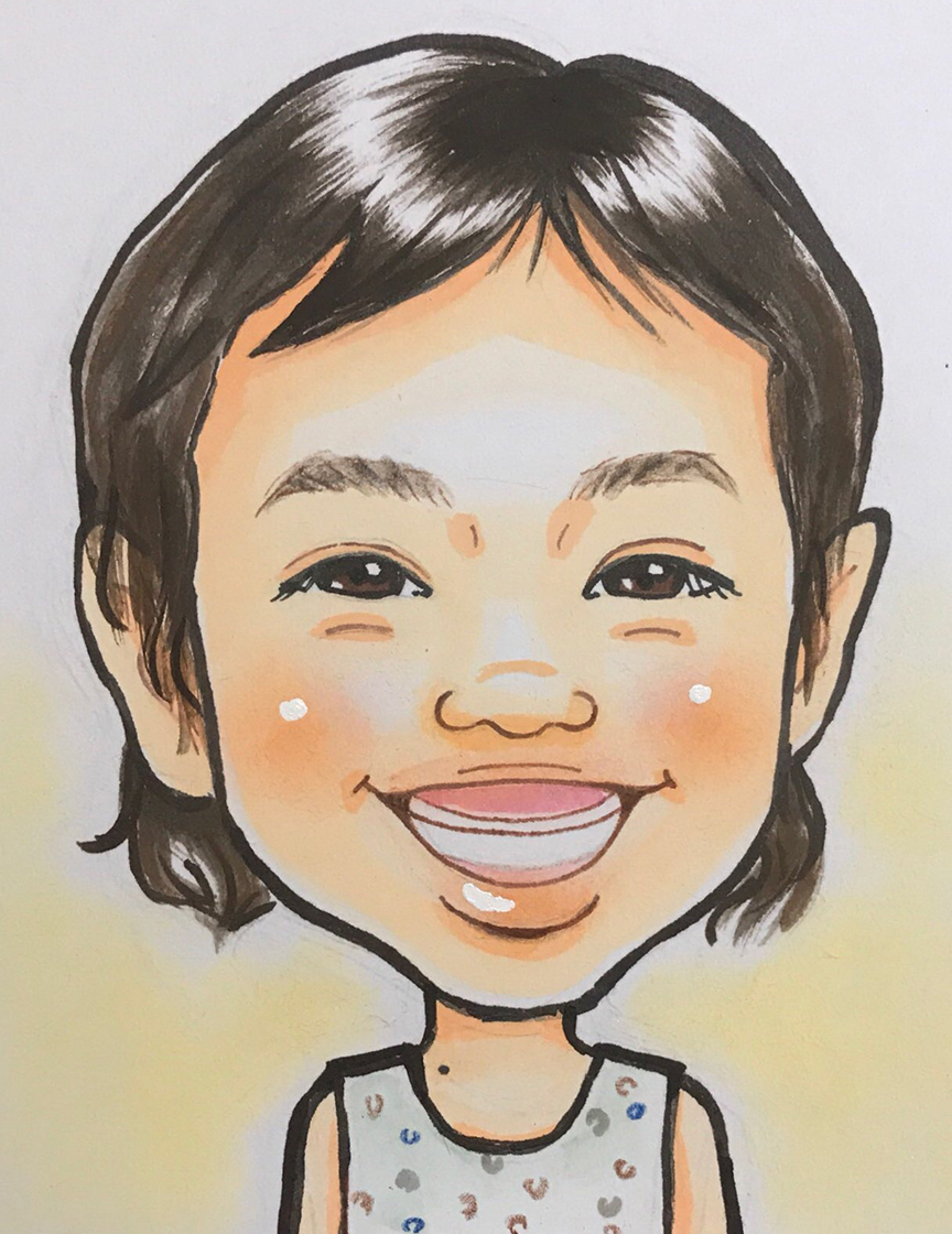 私がこんな似顔絵になりま~す