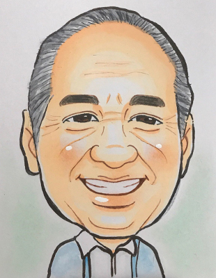 ももが描いたおじいちゃんの似顔絵