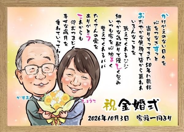 お名前ポエム入り似顔絵