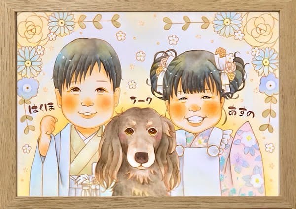 七五三の似顔絵イラスト