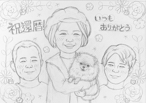 似顔絵の下書き