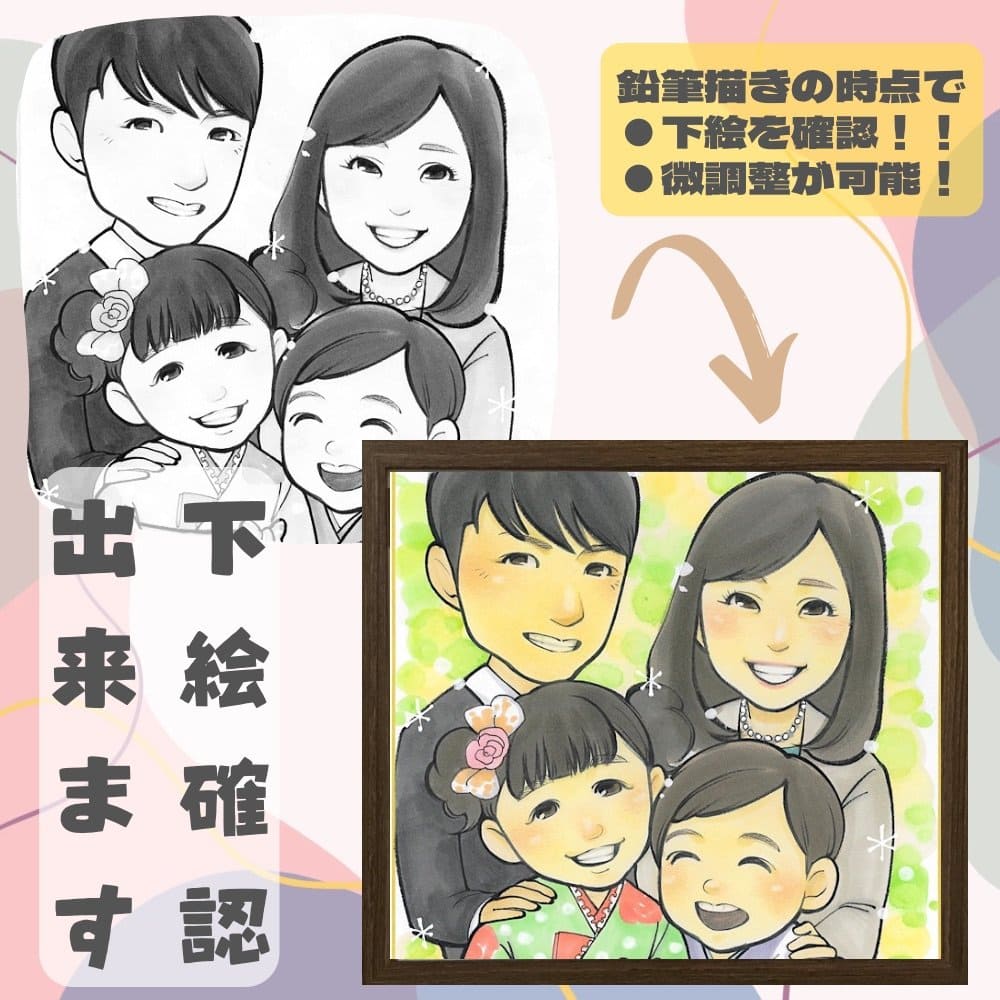 似顔絵の下書き