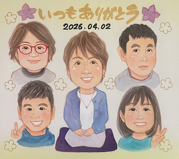 感謝を伝える古希祝いの似顔絵