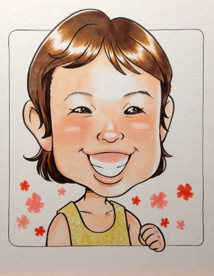 私がこんな似顔絵になりま~す