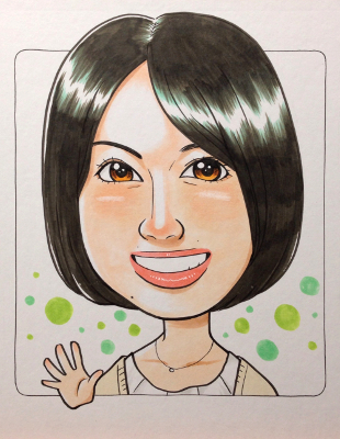 私がこんな似顔絵になりま~す