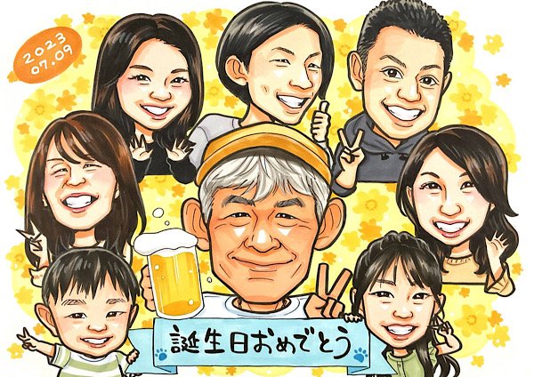 バースデーの似顔絵