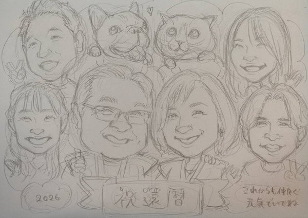 似顔絵の下書き